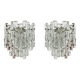 Set of 2 Austrian Ice Glass Wall Lamps by J.T. Kalmar