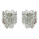 Set of 2 Austrian Ice Glass Wall Lamps by J.T. Kalmar