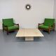 Italian coffee table in travertine, Roche Bobois edition, 70s/80s.
