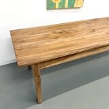 XXL solid walnut table with tapered legs