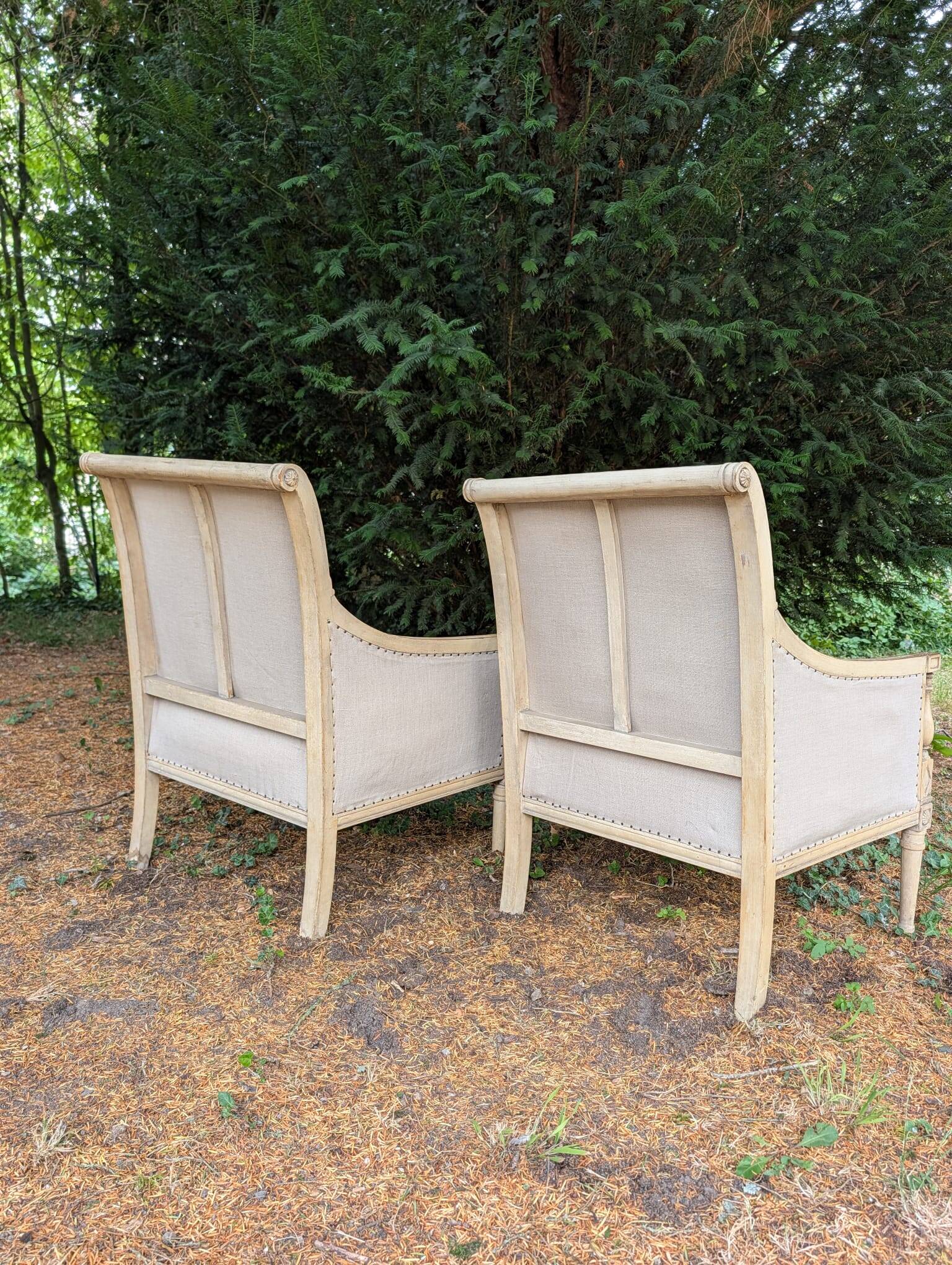 Paire de fauteuils directoire