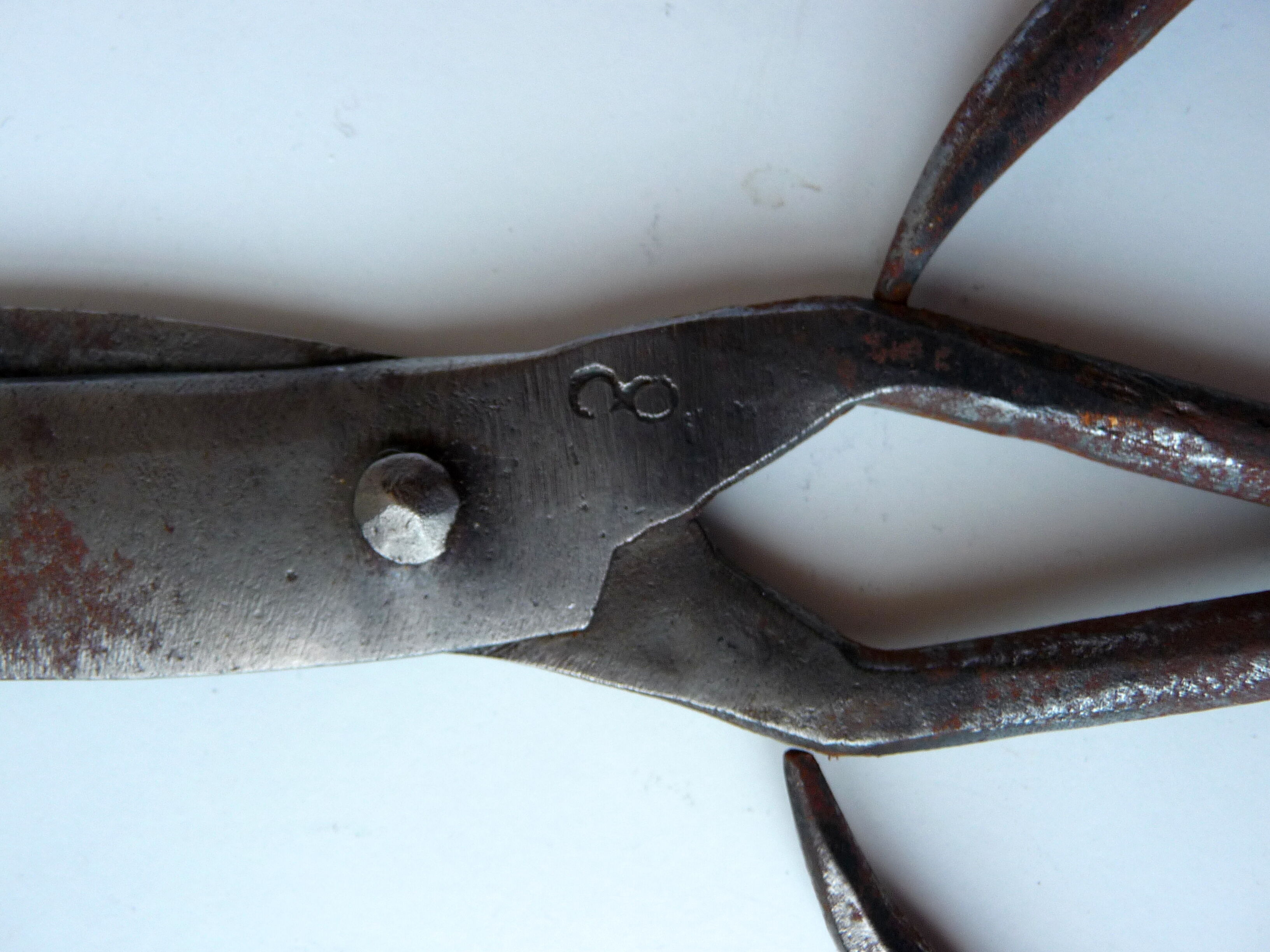 Antique wrought iron scissors modeled by hand for collection or Deco