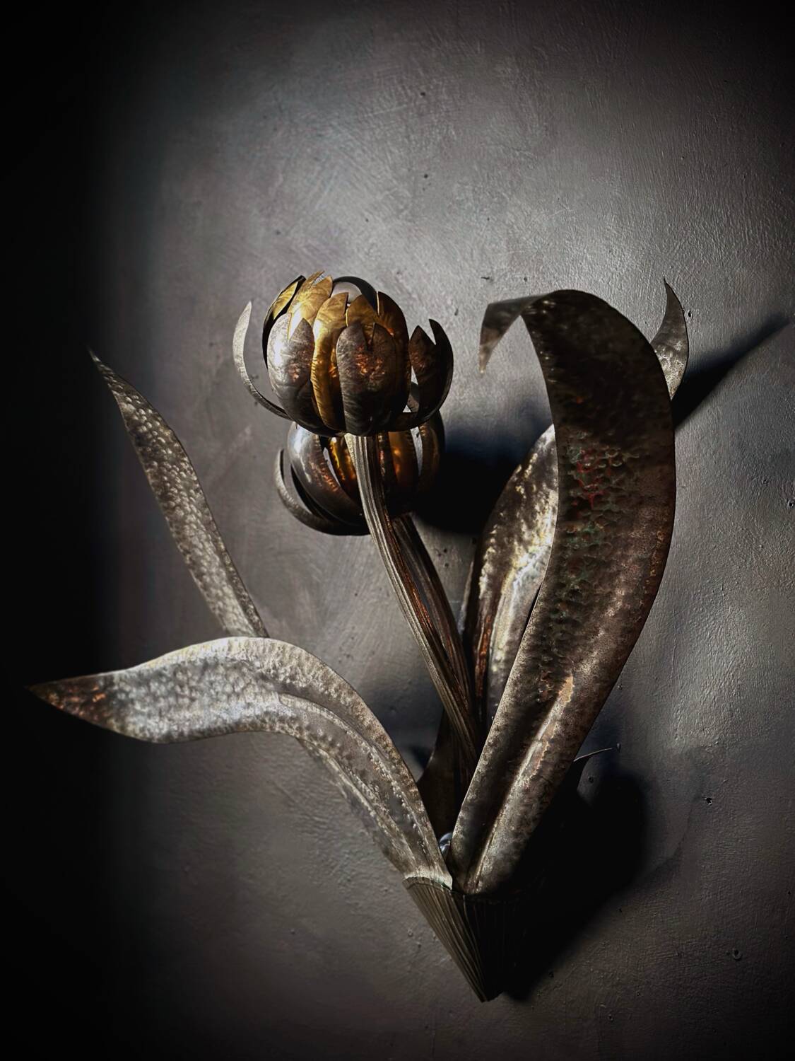 Large floral wall sconce
