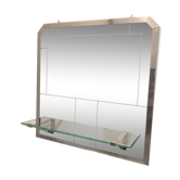Bathroom mirror with art deco shelf