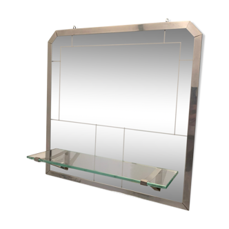 Bathroom mirror with art deco shelf