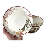 Set of 9 dessert plates "A la Samaritaine" K&G Lunéville 1900, art nouveau service