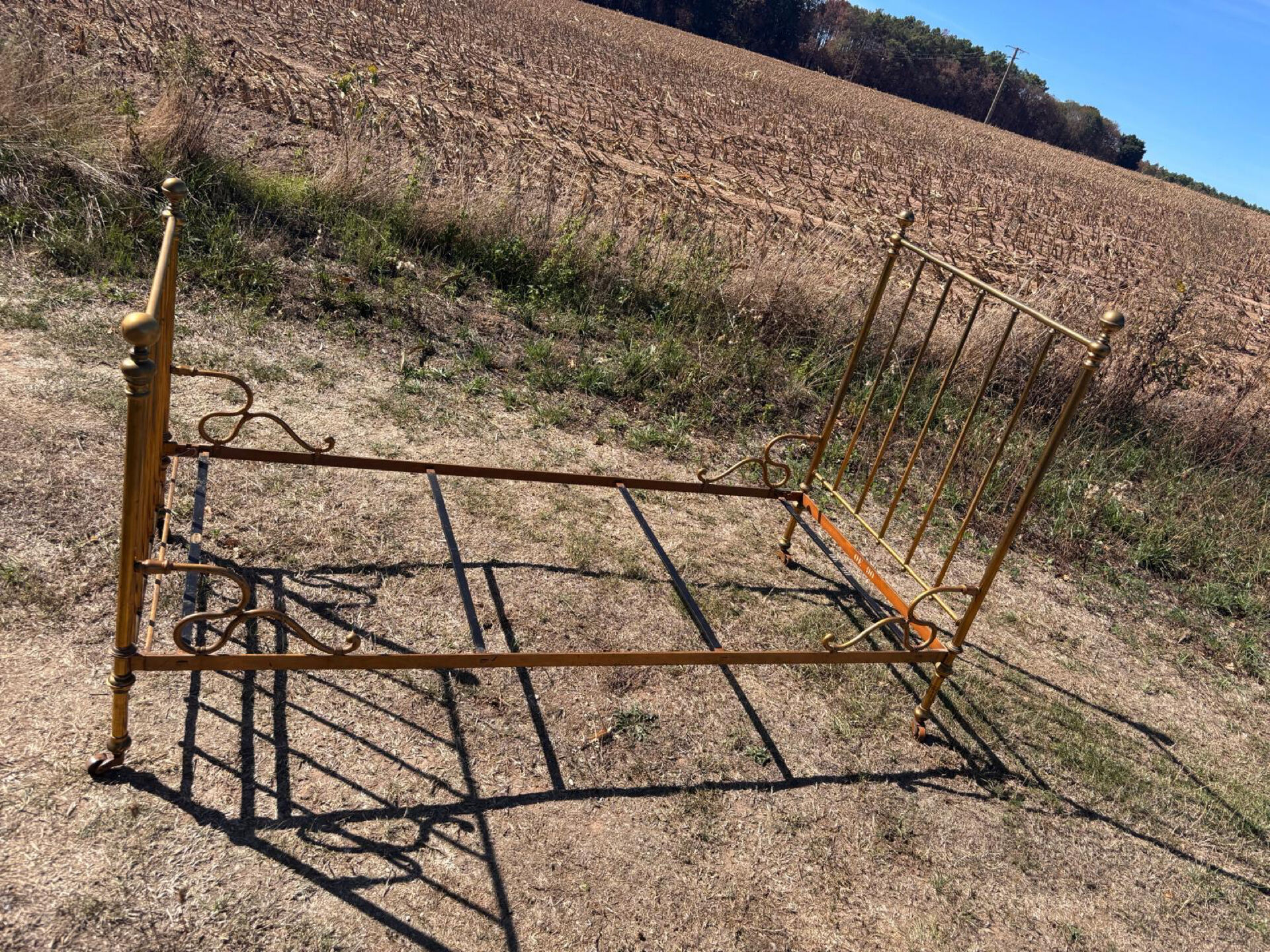 Antique brass bed with bars – Napoleon III style