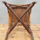 Fauteuil enfant 1890 châtaigner, rotin et velours damassé