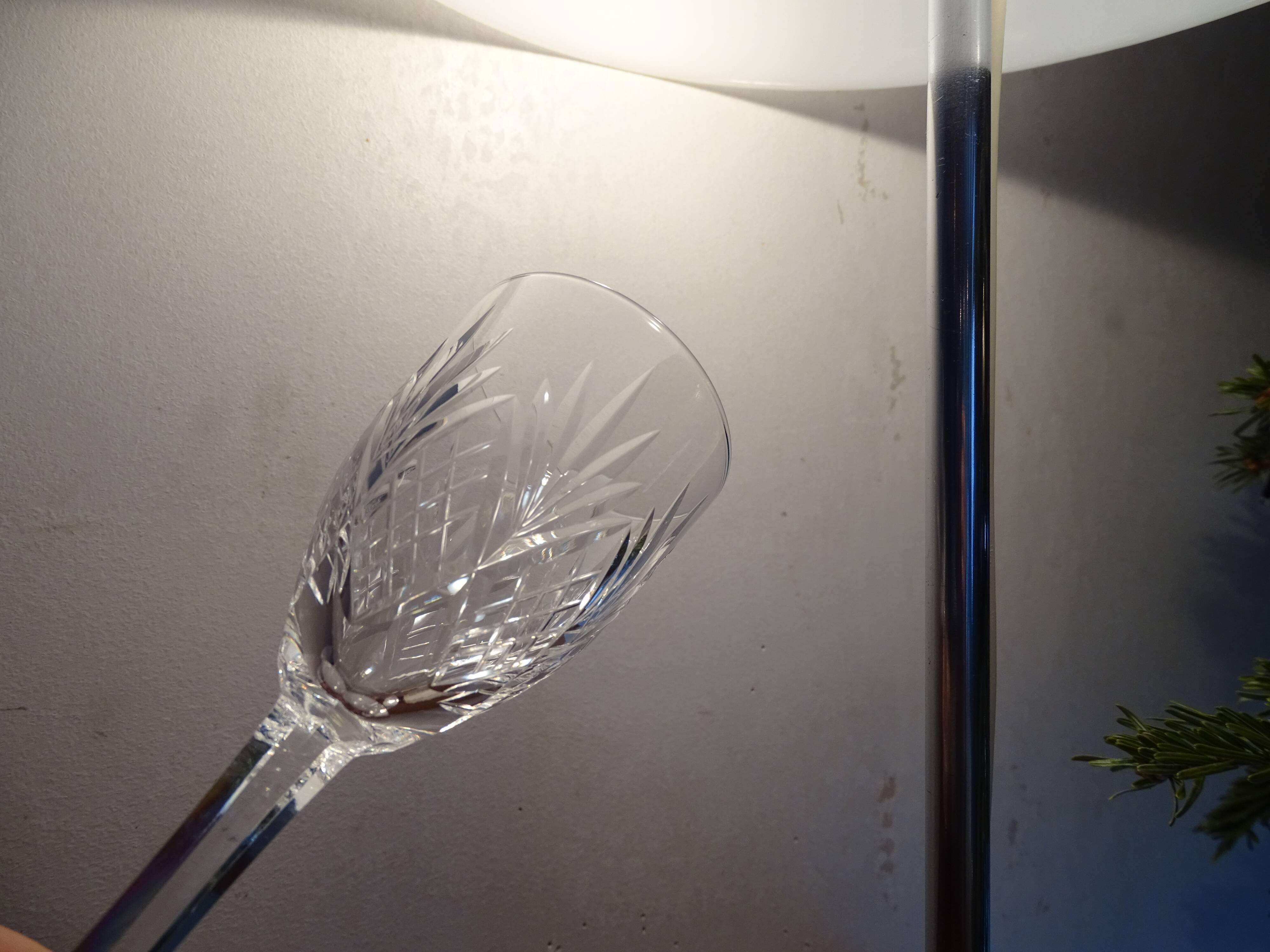 6 glasses white wine / port crystal of Lorraine cut old