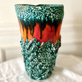 Large Fat Lava Vallauris Sea Foam Vase