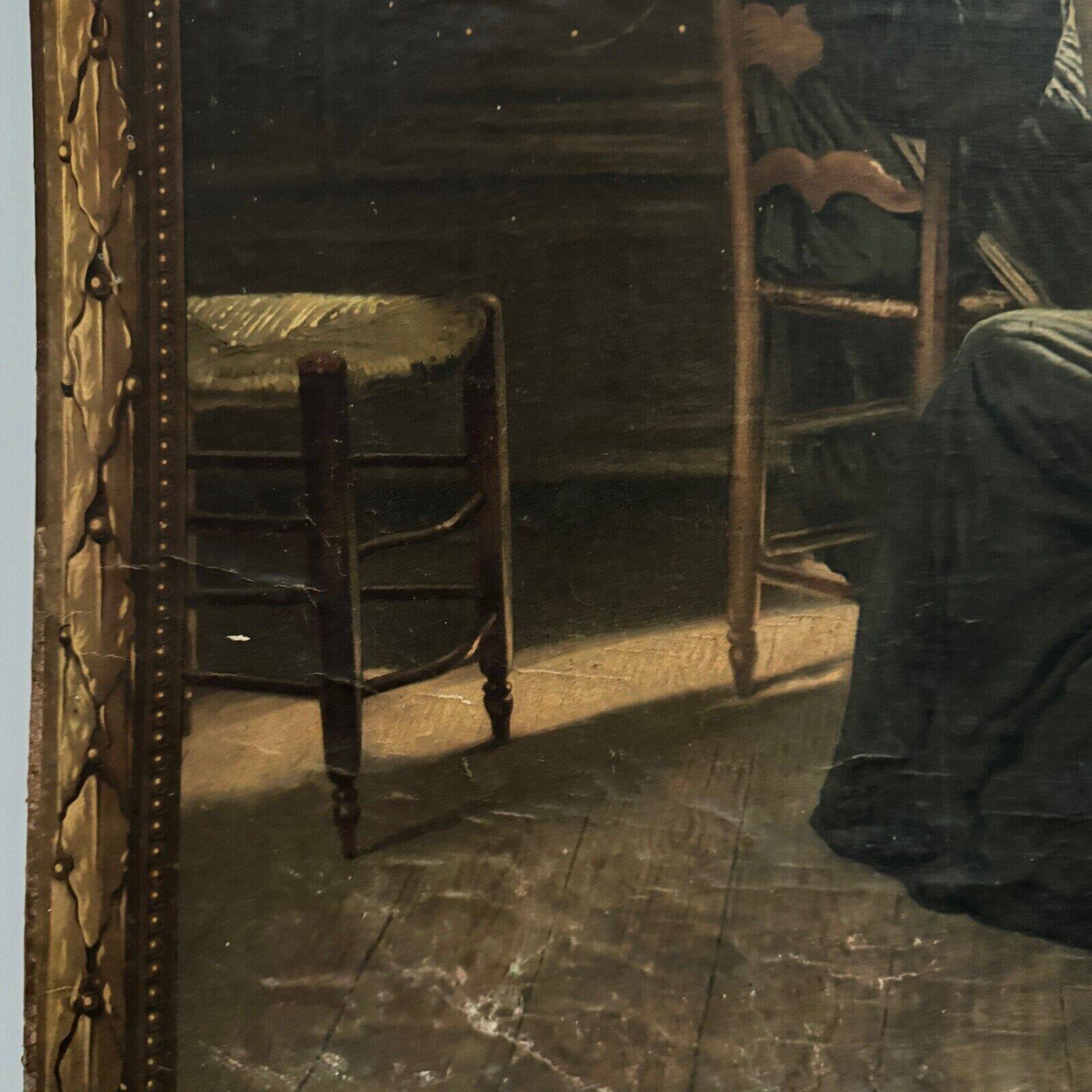 Sign read on cardboard illustrated with two Breton women in costume