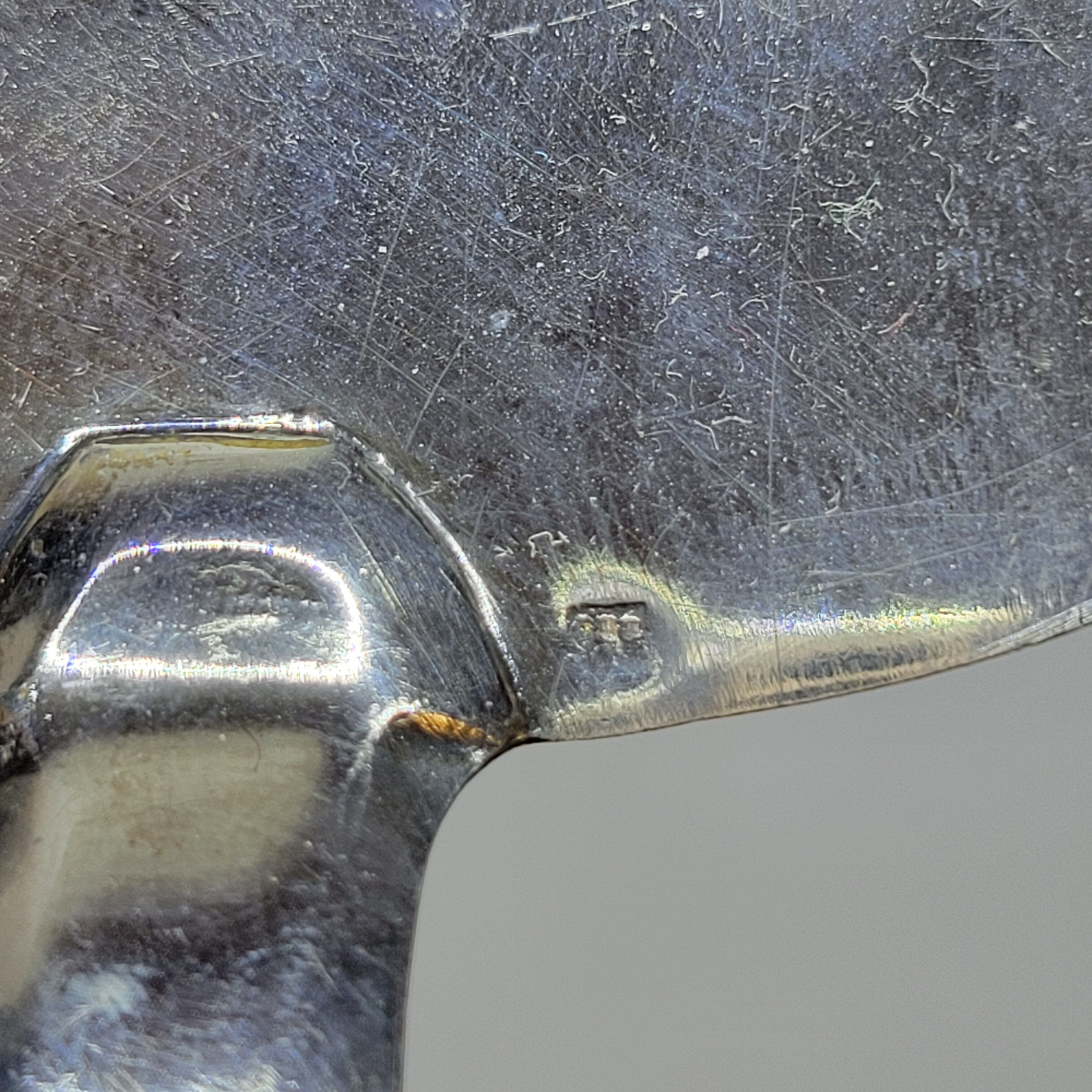 Old Silver Metal Cake Pie Server