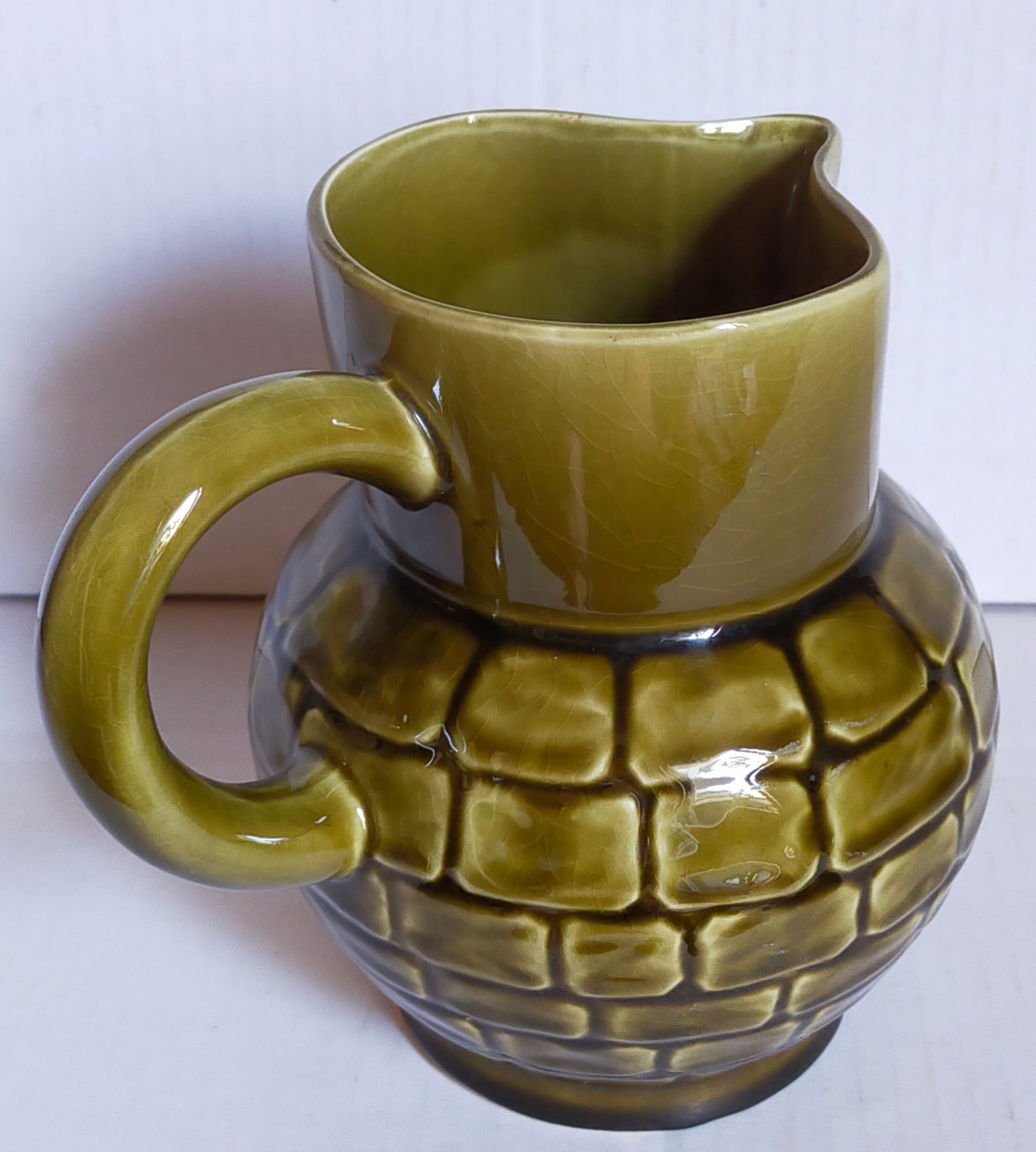 Bistro pitcher in vintage Sarreguemines earthenware