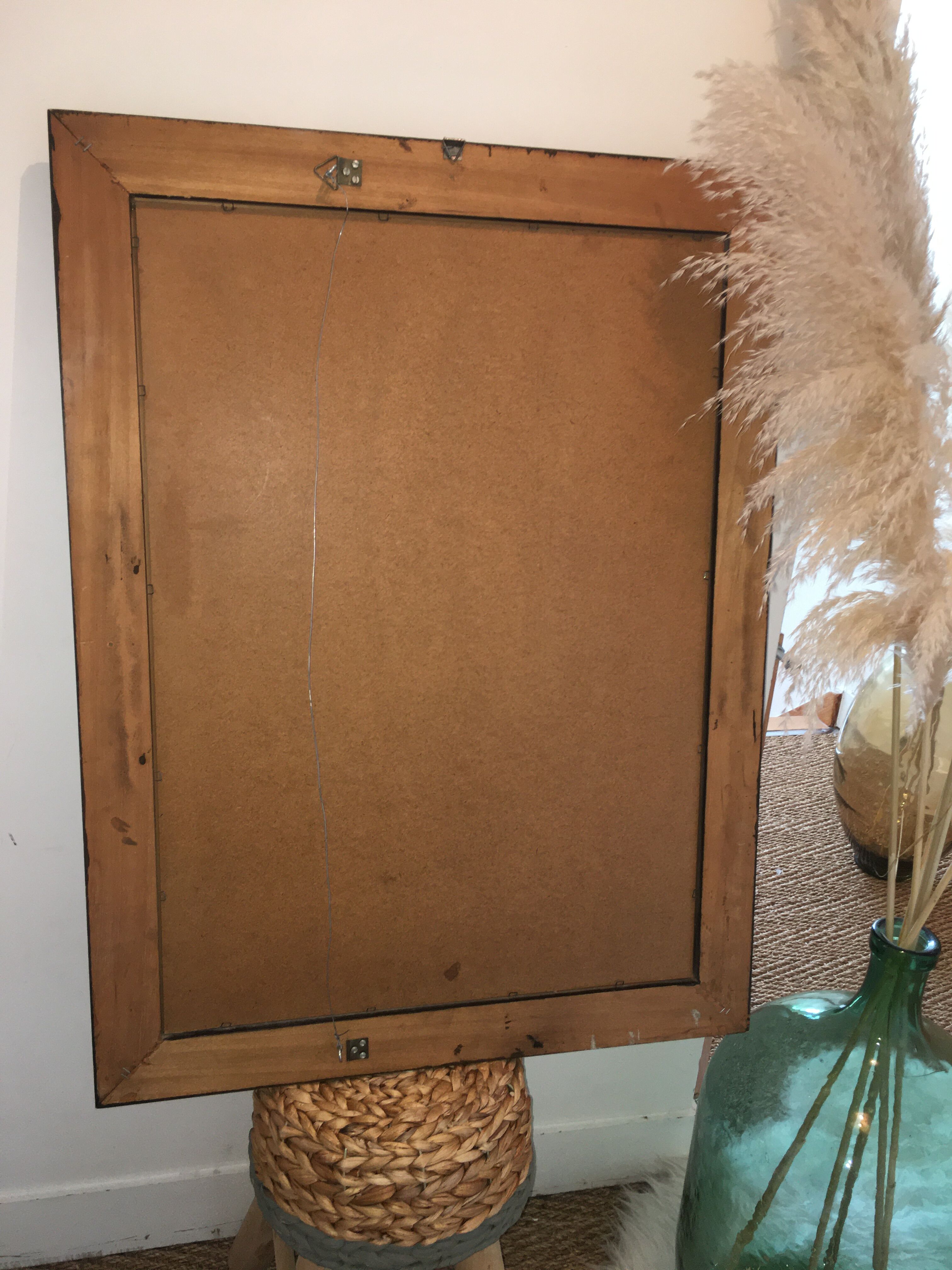 Bevelled mirror with solid wood frame and gilding  80 cm X 60 cm