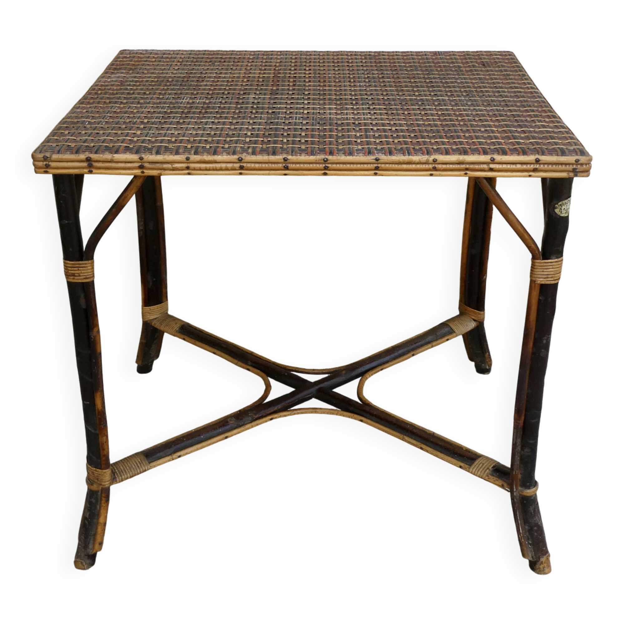 Table en bambou et rotin de la maison Perret & Vibert, fin XIXIème