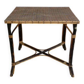 Bamboo and rattan table from the Perret & Vibert house, late 19th century.