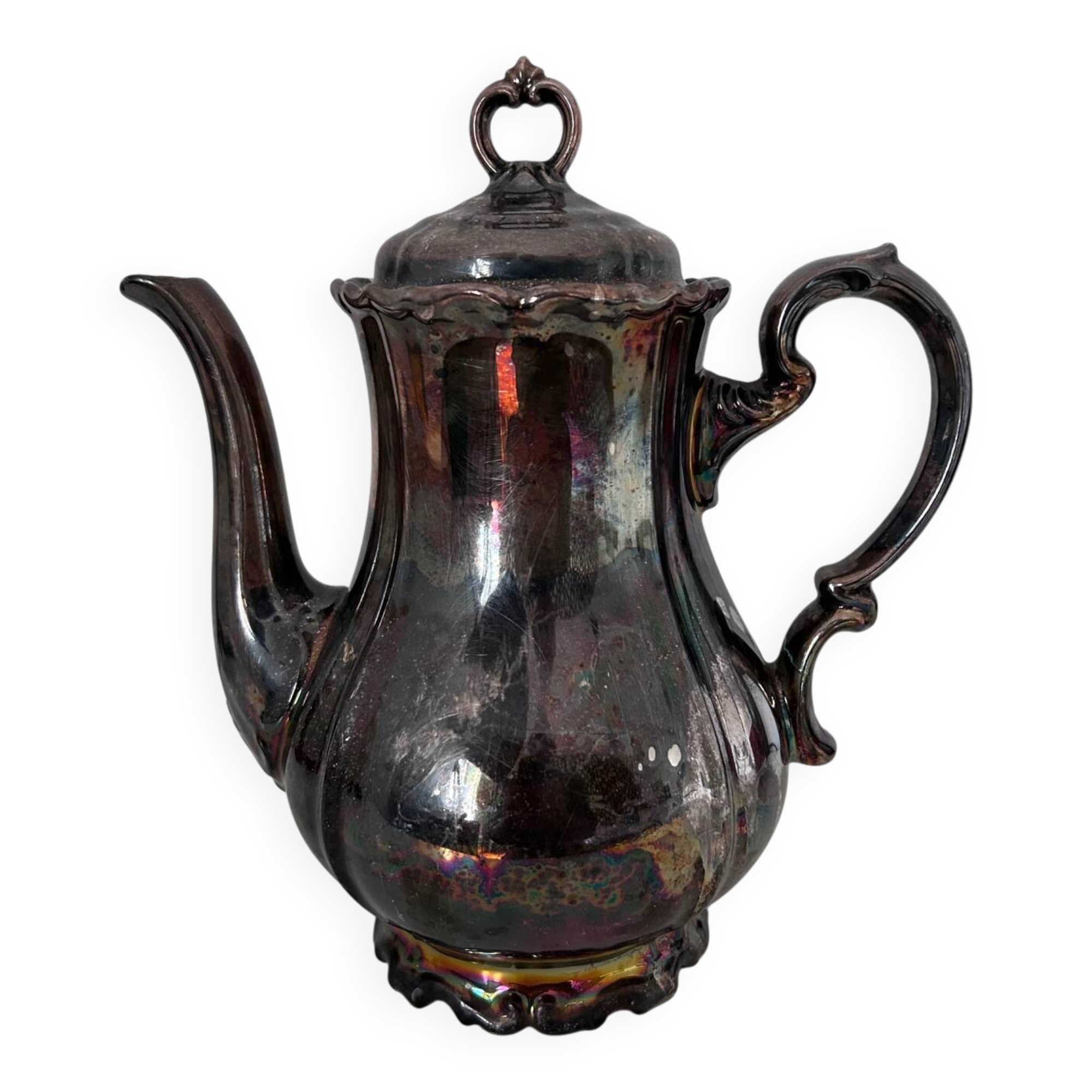 Metallic porcelain coffee pot