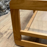 Coffee table in pine and glass Regain 1980