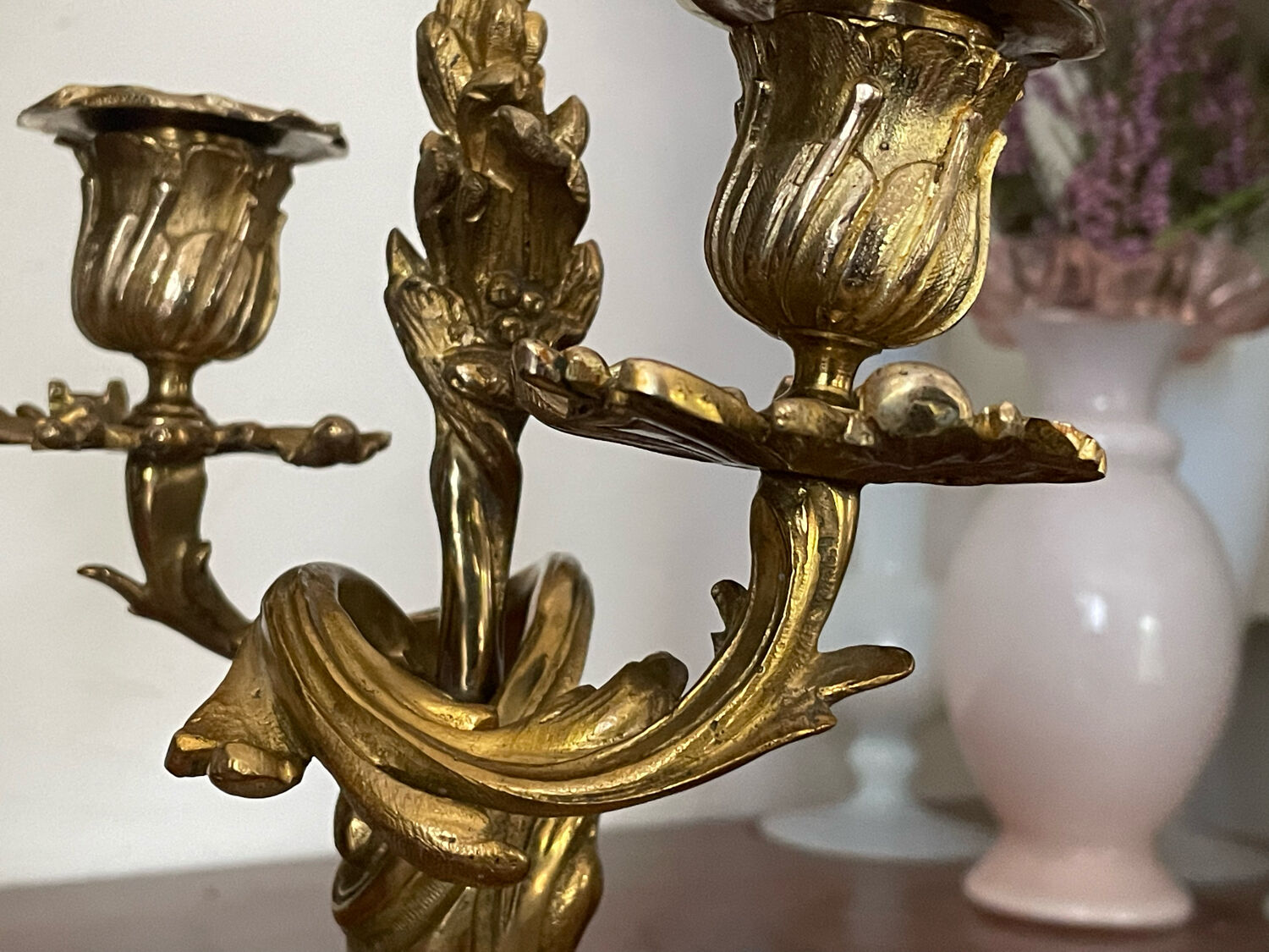 Paire de chandeliers en bronze 19ème