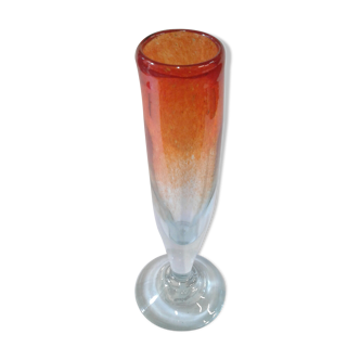 Red blown glass vase
