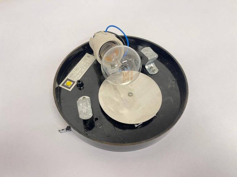 Midcentury Glass Ceiling Lamp/Flush Mount or Wall Lamp, 1970s - Czechoslovakia