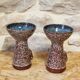 Pair of ceramic candlesticks Paris-Nice 1971