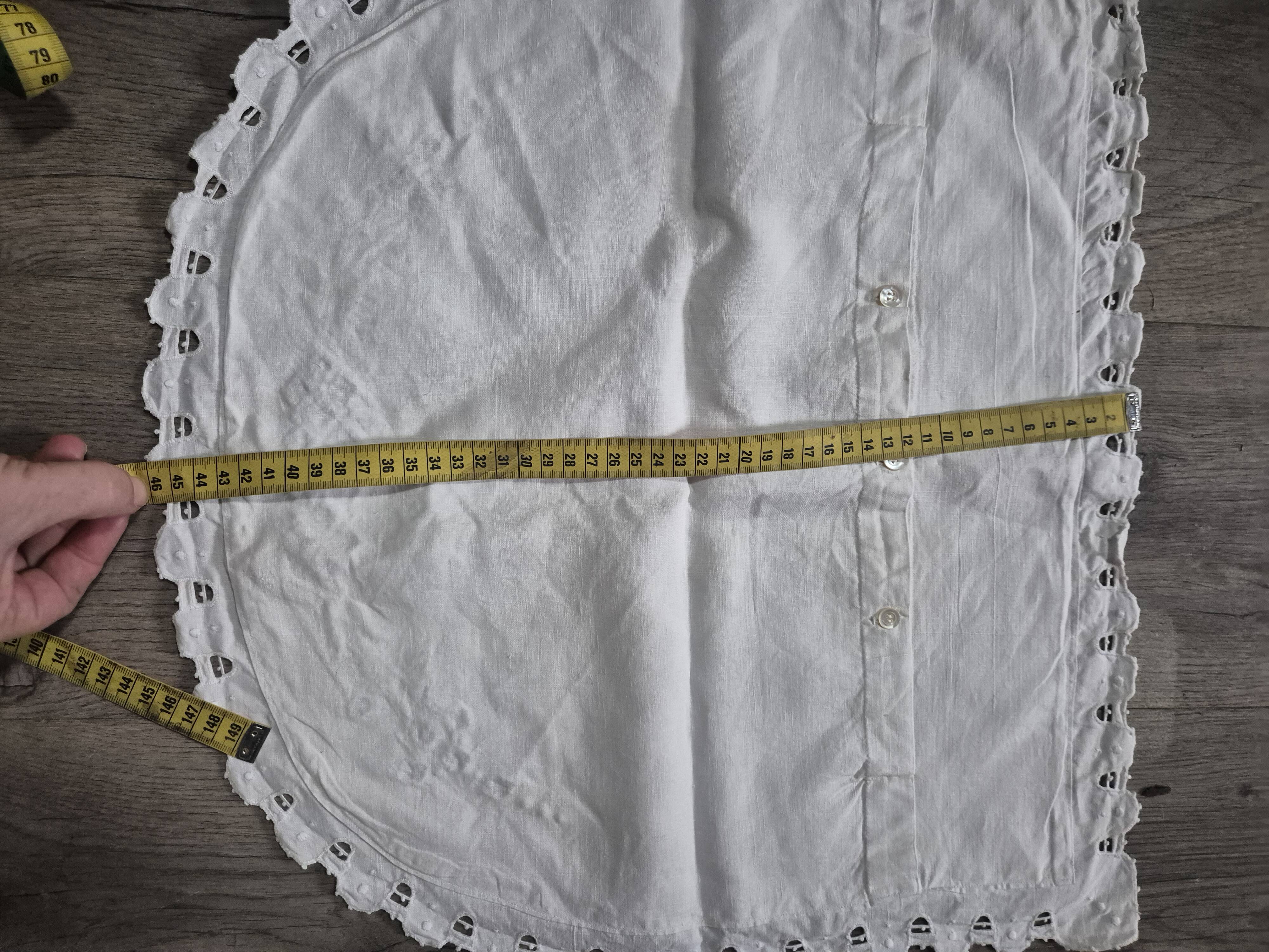 Vintage half-round white embroidered pillow cushion cover – 1960s, mo