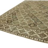 Handmade turkish decorative 1980s 300 cm x 398 cm beige wool carpet