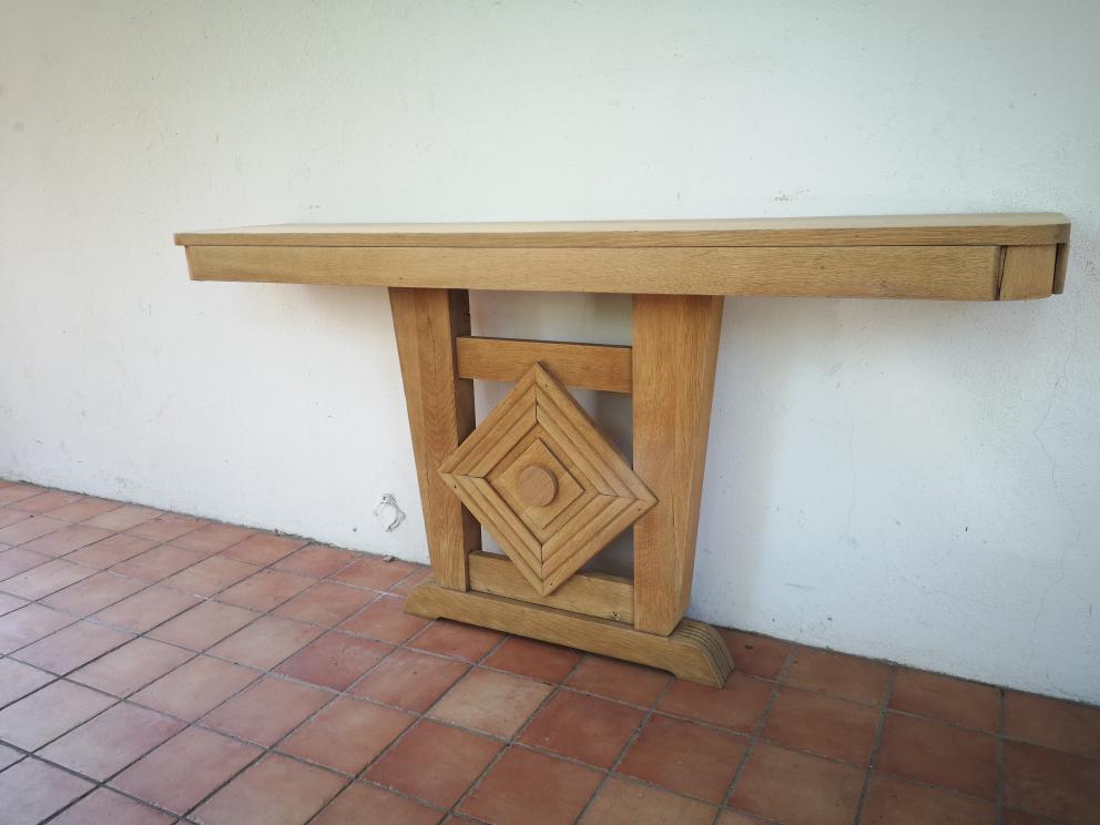 Console in whitened chene style art deco