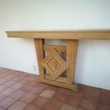 Console en chene blanchi style art deco