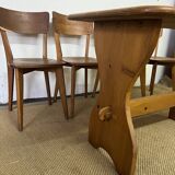 Ensemble table et 4 chaises en bois vintage