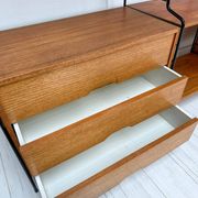 1960s vintage freestanding teak shelving system by WHB