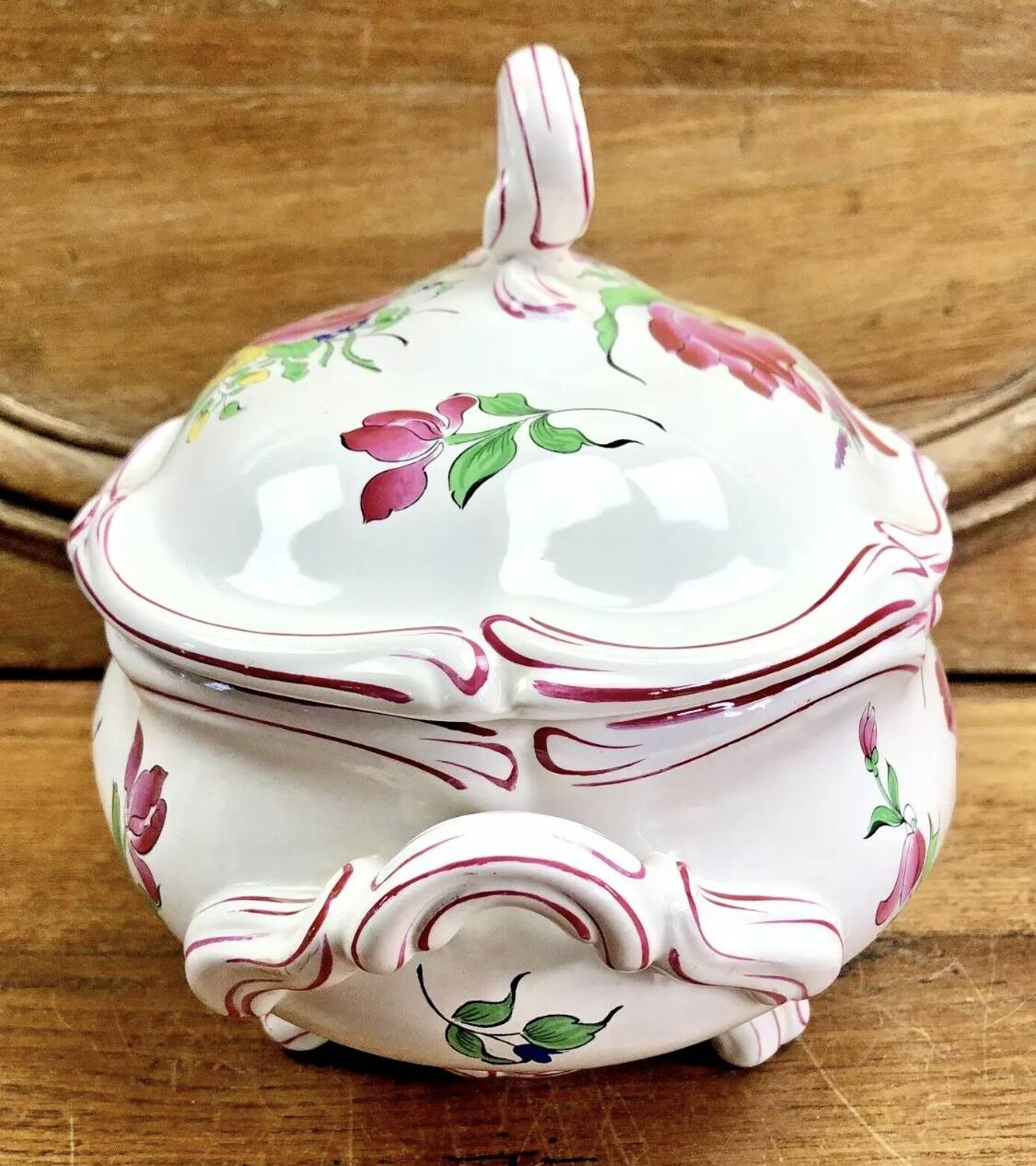 Luneville vegetable soup tureen, street lamp model