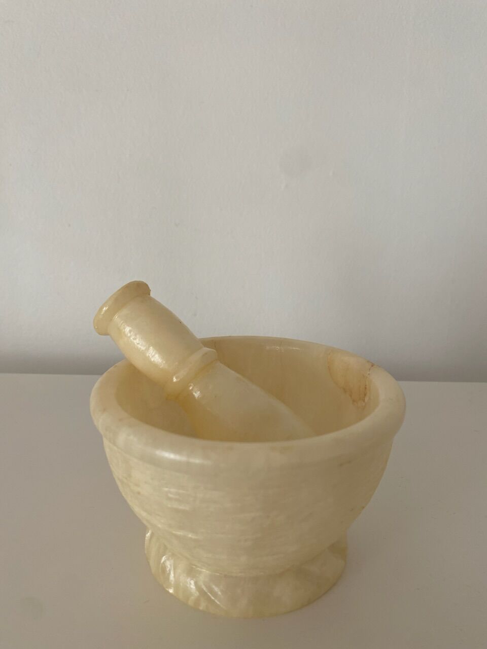 Alabaster mortar and pestle