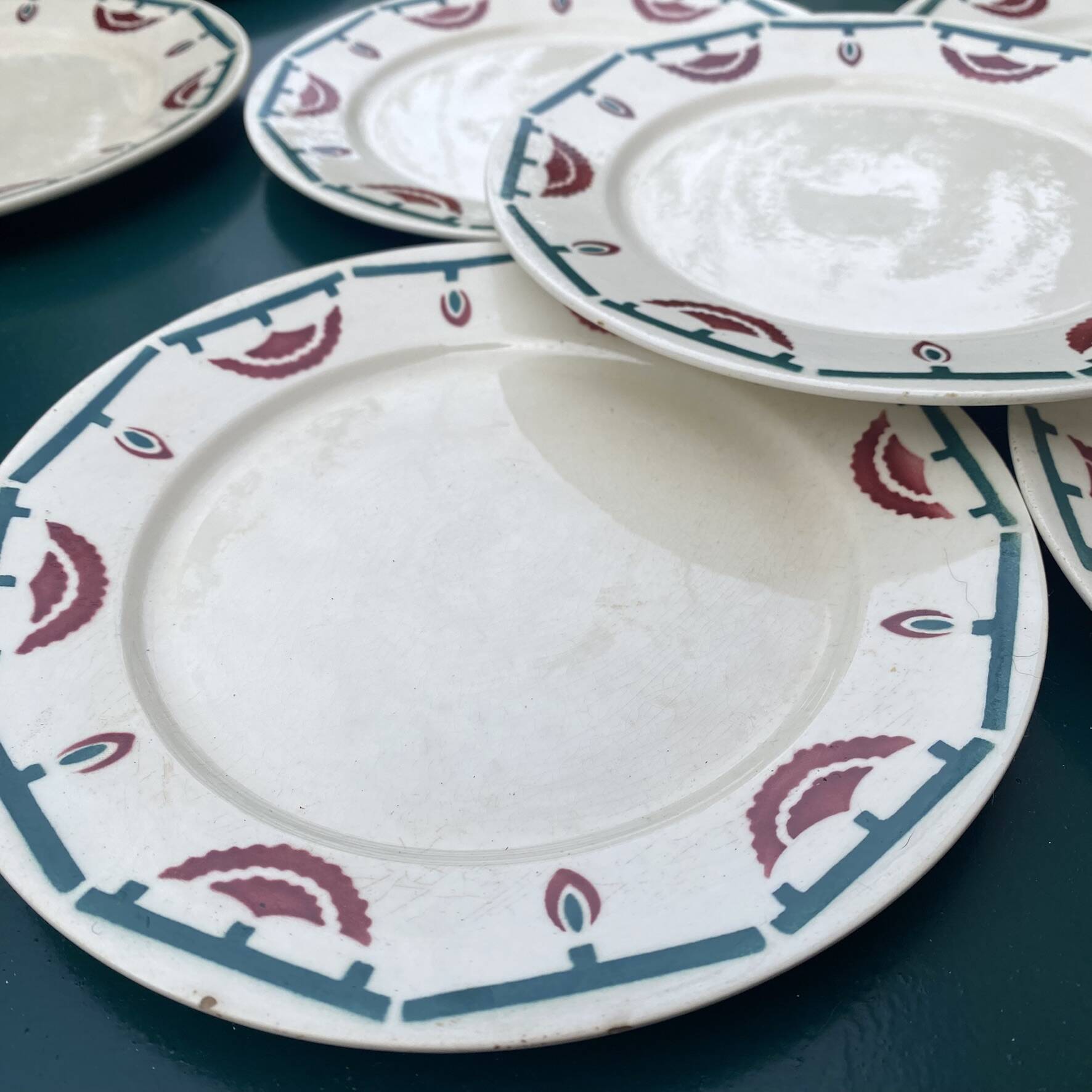 assiettes plates art déco badonviller El d'jem