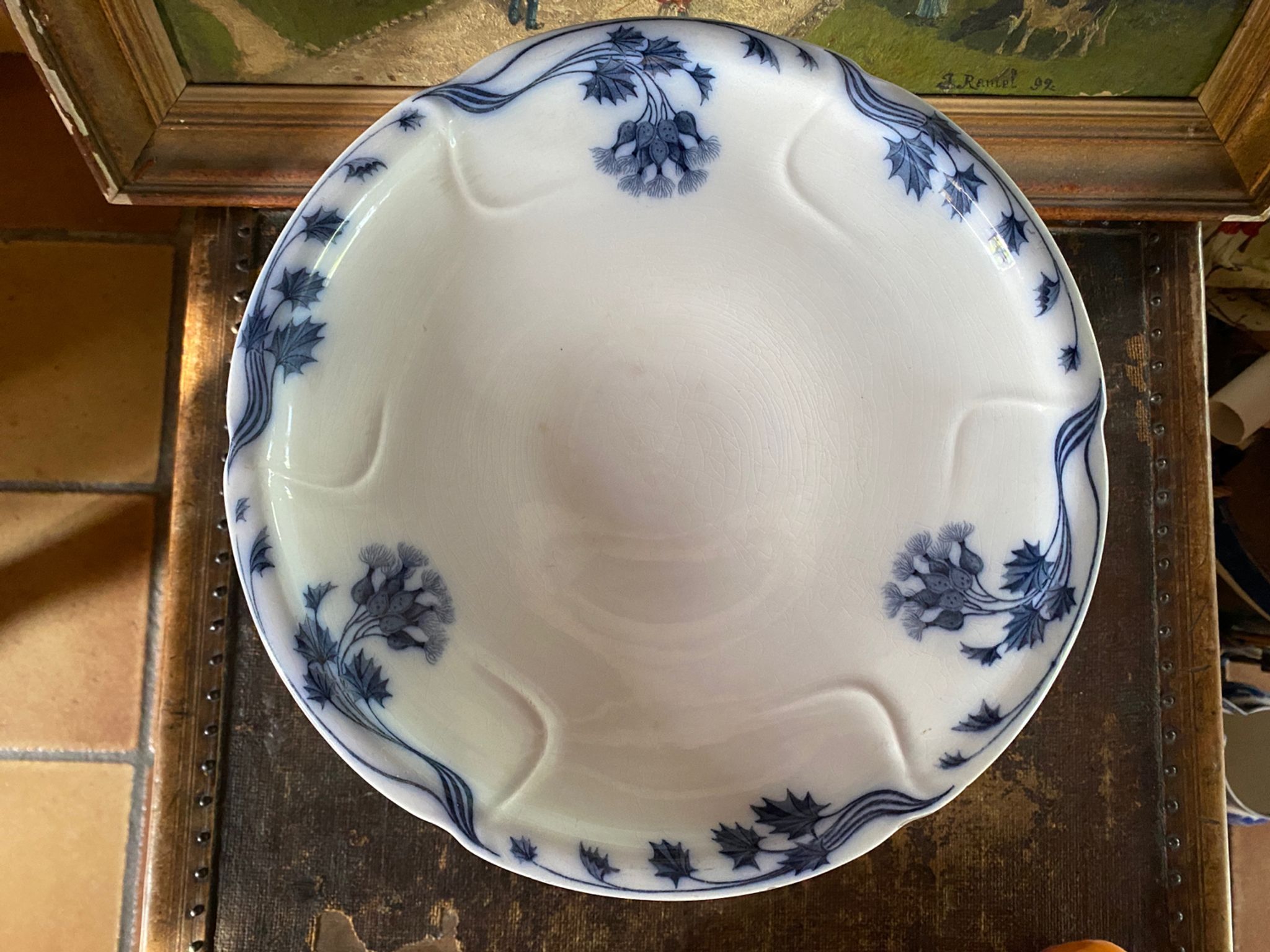 Grande coupe sur pied « Art Nouveau » Villeroy et Boch