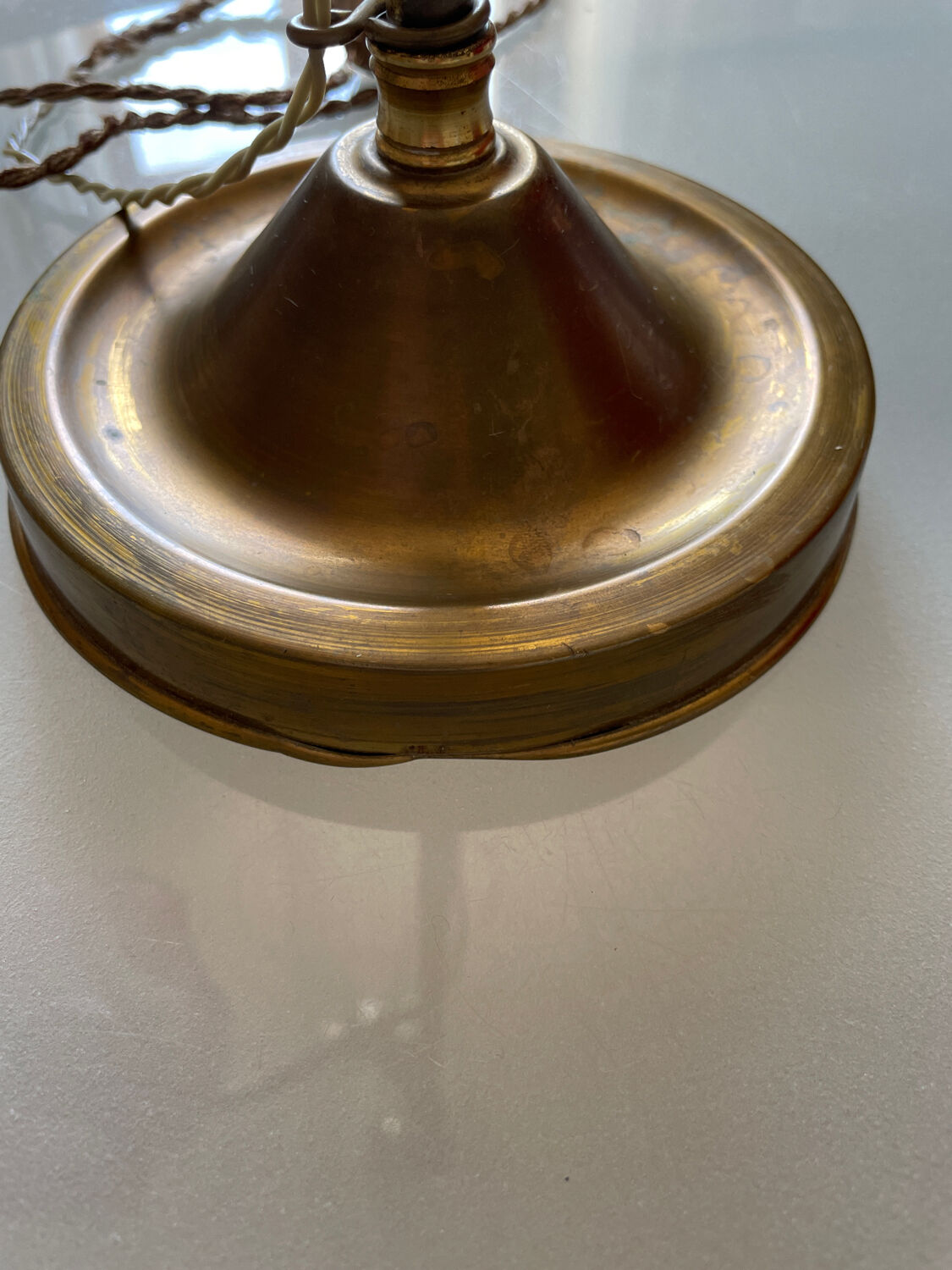 Brass and glass lamp