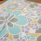 Round tablecloth and 6 napkins with vintage flower patterns