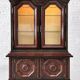 Baroque-style backlit display cabinet in wood, glass and velvet