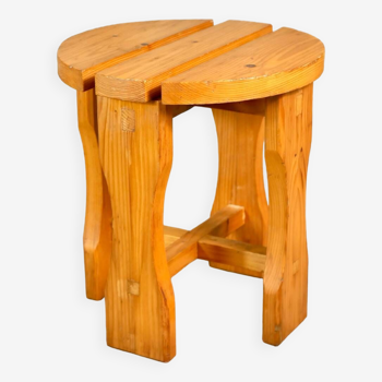 Tabouret en pin années 70