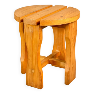 Tabouret en pin années 70
