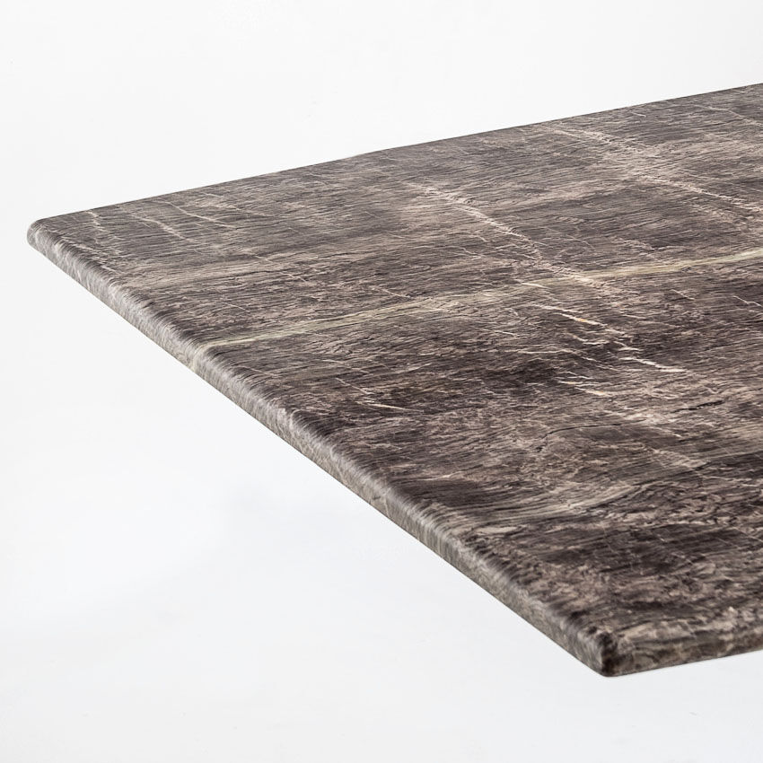 Vintage dining table. Gray marble. Italy, 90s