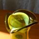 Free-form olive green art glass vase by Gyula Budveszel, Hungary, 1990s