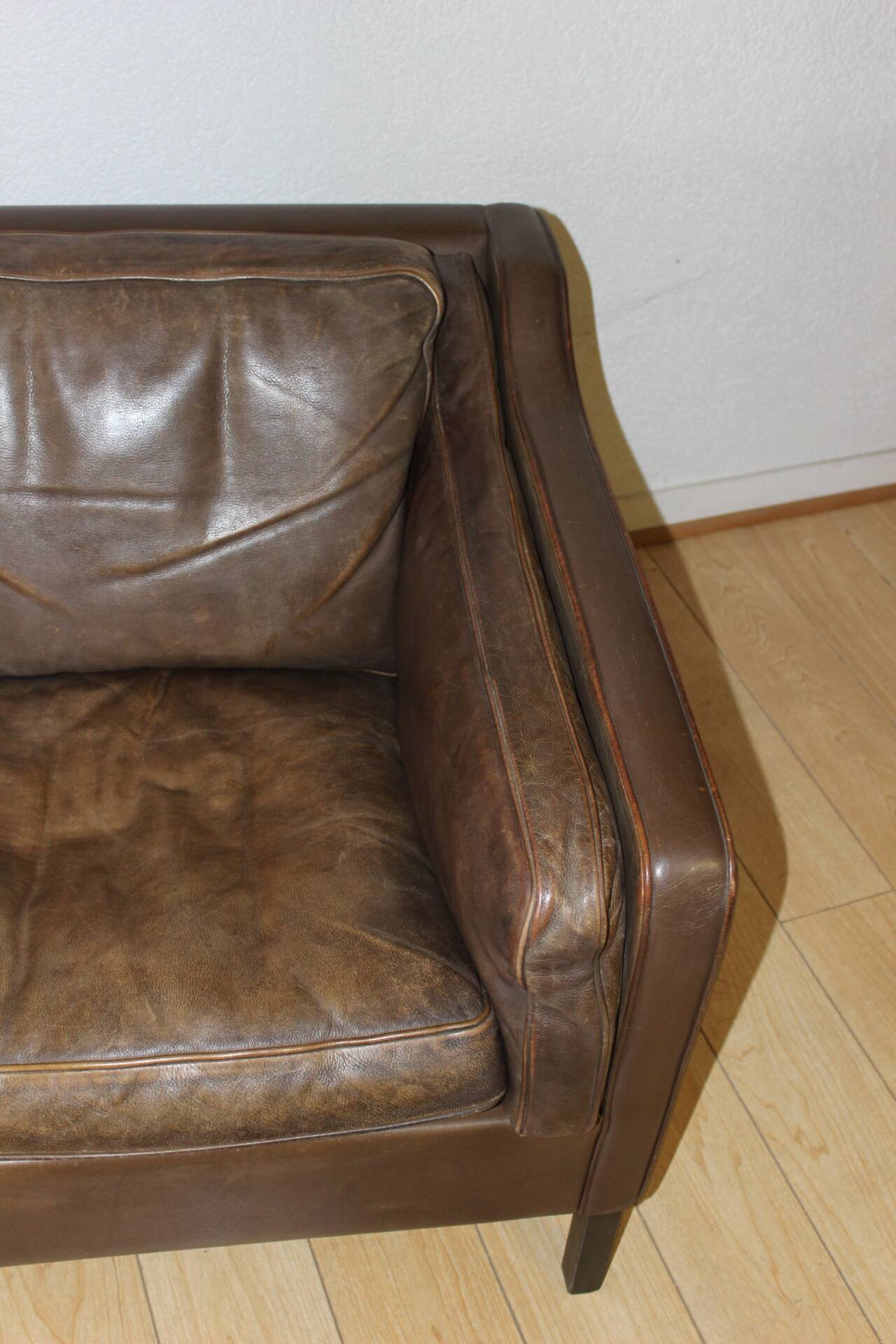 Pair of leather armchairs by Borge Mogensen circa 1970