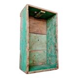 Patinated green wooden box
