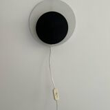 Vintage "Cirkle" wall lamp in black and white lacquered metal, Denmark 1970s