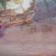 Watercolor signed under glass table 36.5 cm x 31 cm