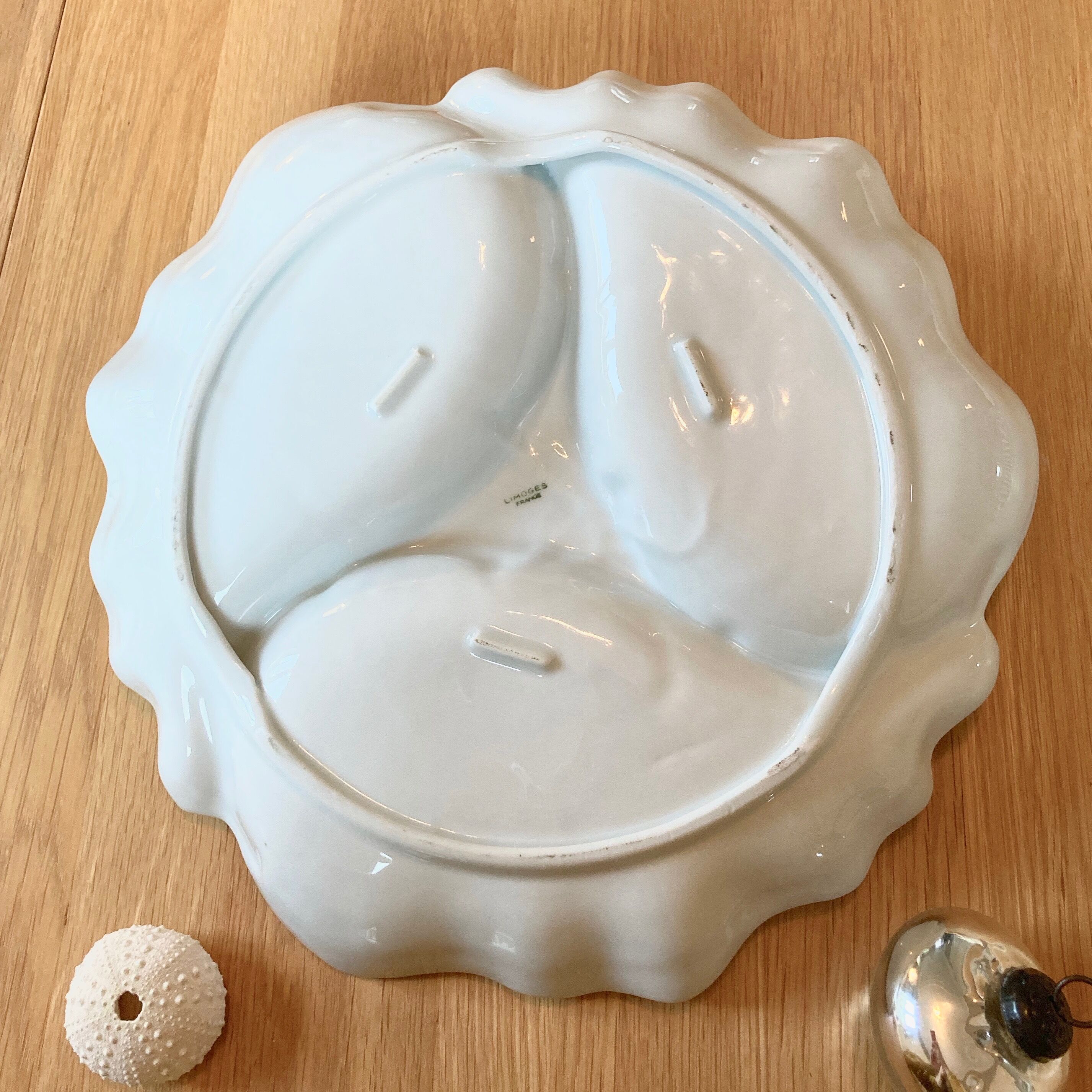 Limoges porcelain shell serving dish