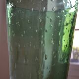 Very large vase 35 cm in green bullicante glass Murano or Empoli Italy 1960