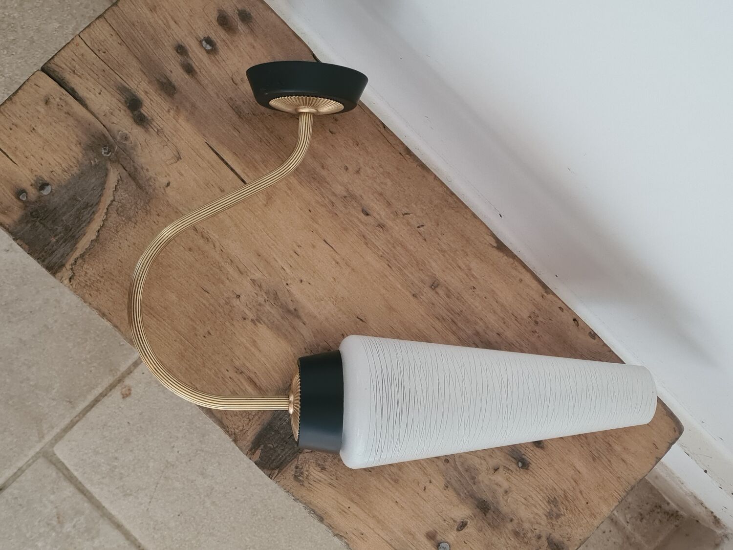 Pair of bobbin wall lights from the 50s and 60s